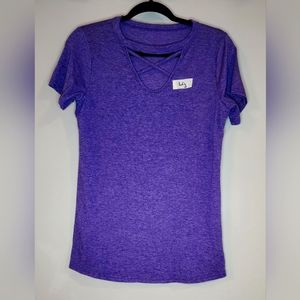 Purple ladies tshit cut out under collar